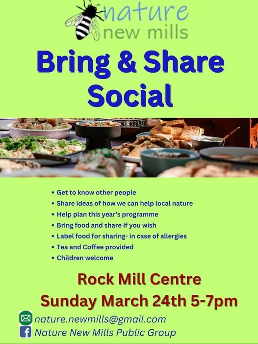 Bring & Share Social: Rock Mill Centre, Sunday March 24th, 5-7pm